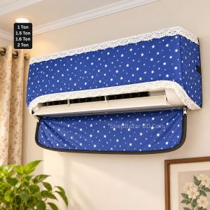 Premium Multi-Functional Zipper AC Cover – Adjustable, Dust Protection & Lace Design