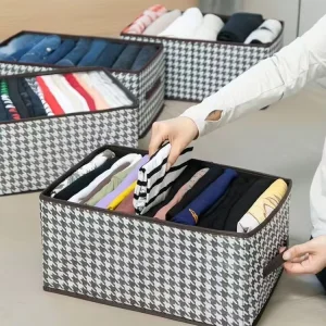 Printed Cloth Organizer Box, Cloth Storage Organizer.
